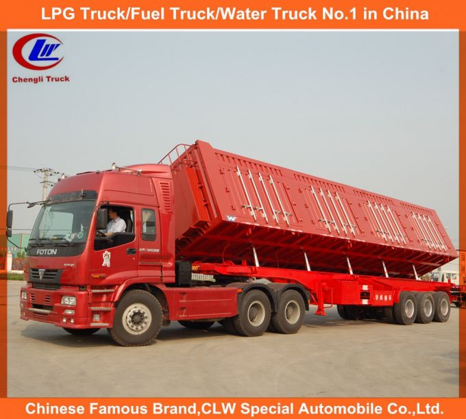Heavy Duty 3 Axle 60ton Coal Side Tipper Truck Trailer Images 1