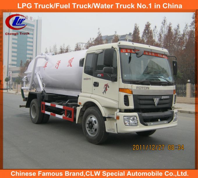 Heavy Duty 4X2 8000L Foton Vacuum Sewage/Fecal Suction Truck 