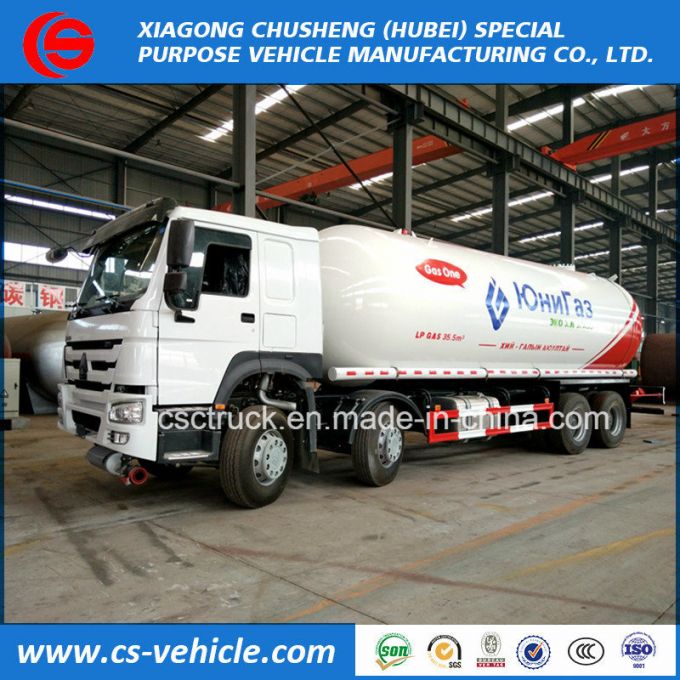 Sinotruk HOWO 8X4 12 Wheel 20m3 - 35.5m3 18t LPG Tank Truck 