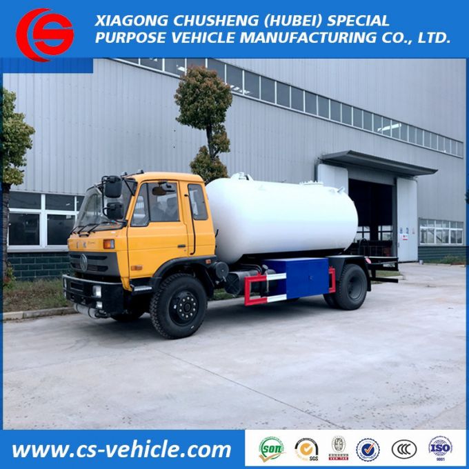Dongfeng 4X2 10cbm LPG Tank Truck / 5t Mobile LPG Cylinder Filling Truck for Sale 
