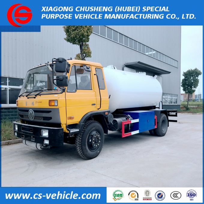 Dongfeng 10000L Small LPG Gas Tank Trucks with Refilling System, LPG Transport Truck 
