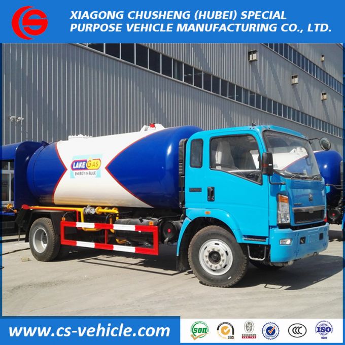 Sinotruk HOWO 4*2 10m3 10000L 12000L LPG Bobtail 5ton 6t LPG Tank Truck 