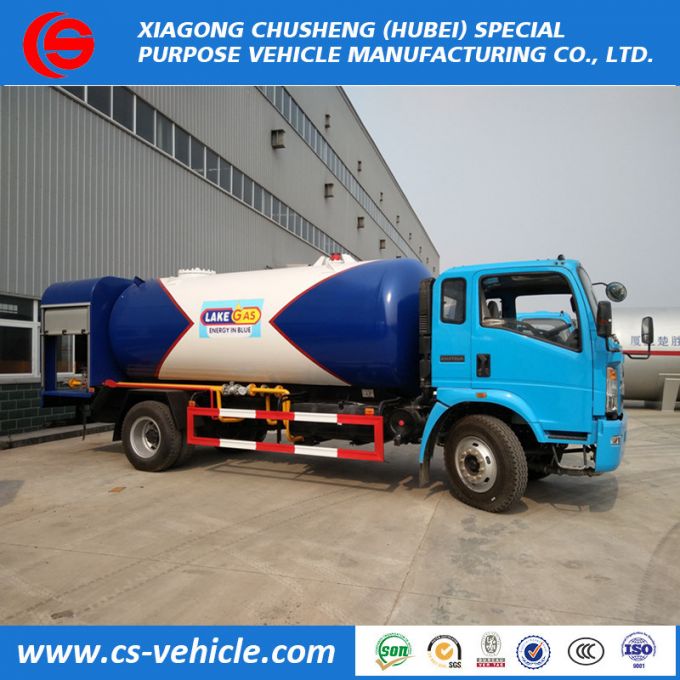 Good Performance HOWO 15cbm 15000liters LPG Tank Mounted Bobtail Trucks for Tanzania Market 