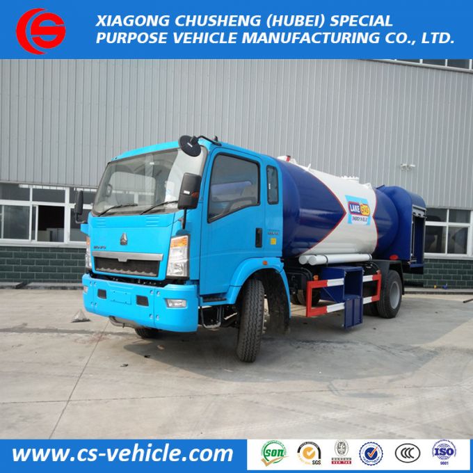 HOWO 4X2 15000liters 8tons LPG Refilling Road Tanker Trucks for Gas Cylinder Filling 