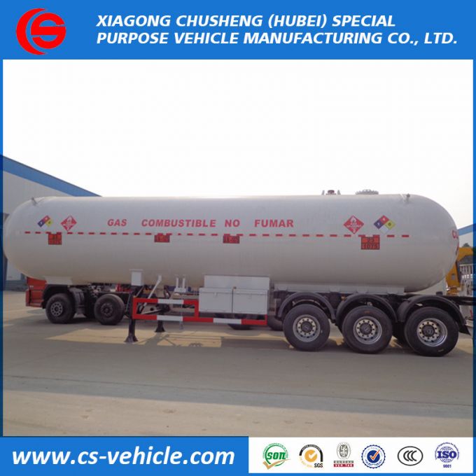 Tri-Axle 53000 Liters LPG Gas Trailer 25mt LPG Tank Trailer 