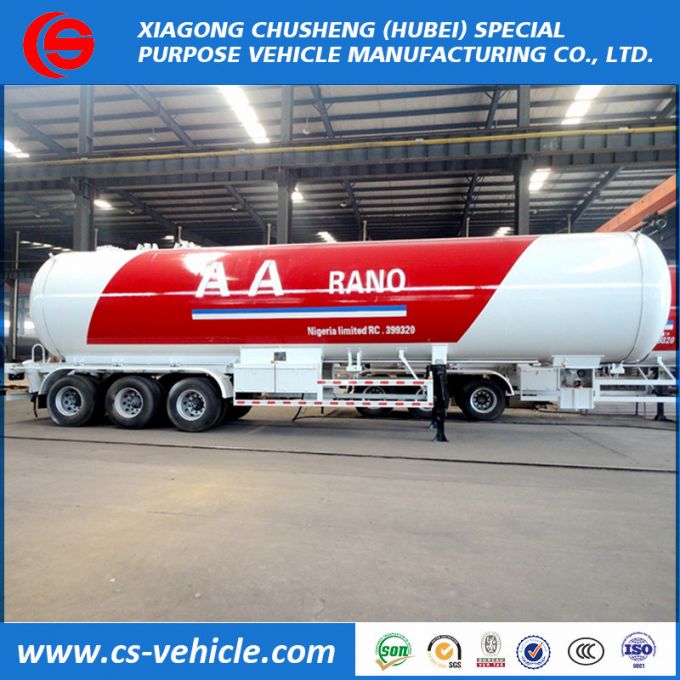 Tri-Axle 25t LPG Transport Tank Trailer 56000L LPG Tank Trailer for Nigeria 