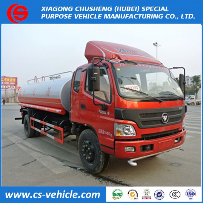 4*2 Foton Water Bowser Tank Mini Tanker Mounted Trucks with Sprinking Function 