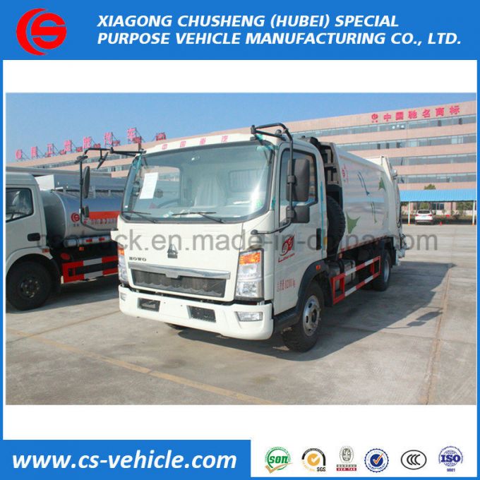 Sinotruk HOWO 4*2 140HP 8cbm Compression Garbage Truck 