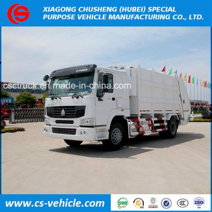 HOWO 4X2 266HP 8 Ton Garbage Truck 12m3 Compactor Garbage Truck 