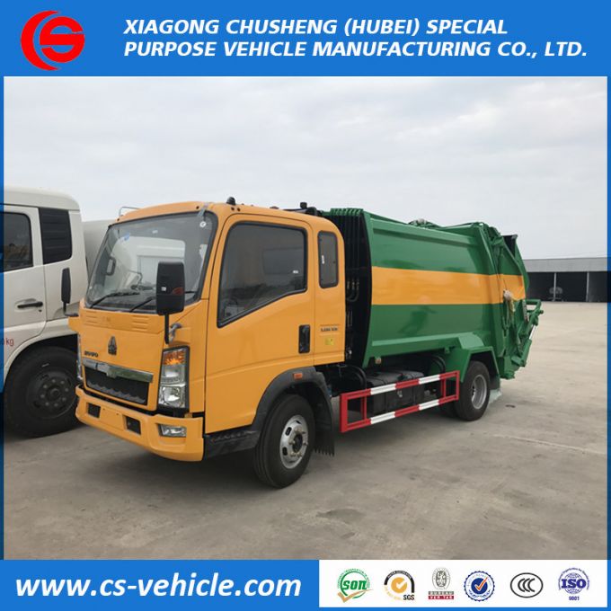 HOWO Small 5m3 Compactor Garbage Truck 4 Tons Garbage Truck 