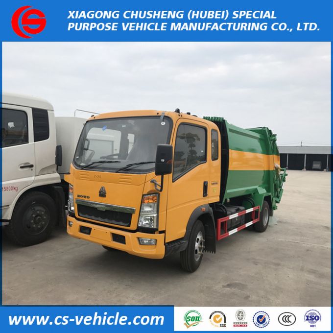 HOWO Mini 5m3 Compressed Garbage Truck 4tons Garbage Compactor Truck 