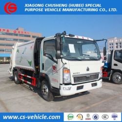 China Rear Loader HOWO 8cbm Capacity Compactor Garbage Trucks Promotional
