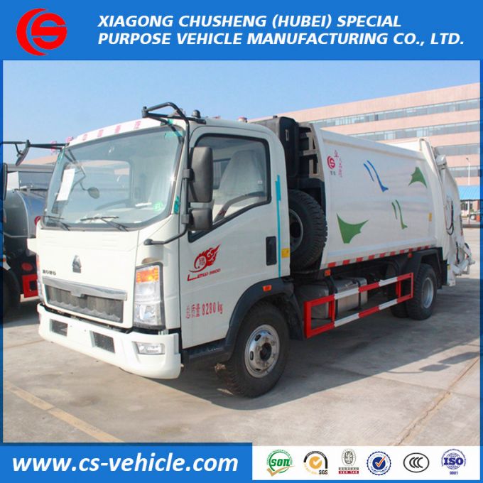 HOWO 5m3 Garbage Truck 5cbm Waste Collector Truck 