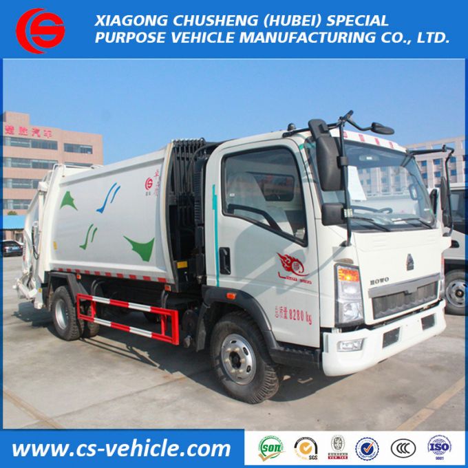 HOWO 5m3 Garbage Truck 5000L Compression Garbage Truck 