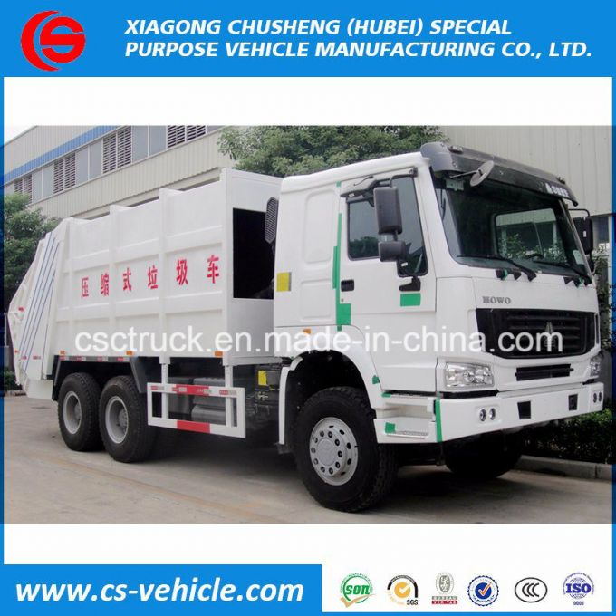 Heavy HOWO 10-Wheels 16cbm 16m3 10 Tons Compactor Garbage Truck 