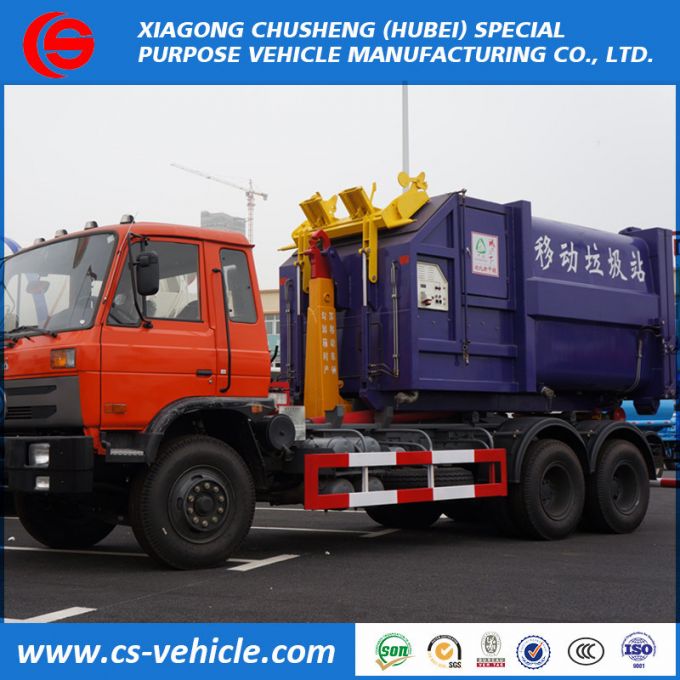 HOWO/Dongfeng 6X4 Swing Arm Type Garbage Truck Hook Lift Garbage Truck for Sale 