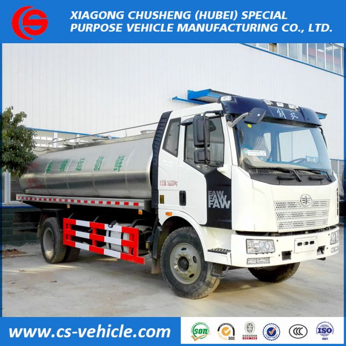 FAW Insulated Milk Transport Truck 12000L 12tons Milk Tanker Truck 