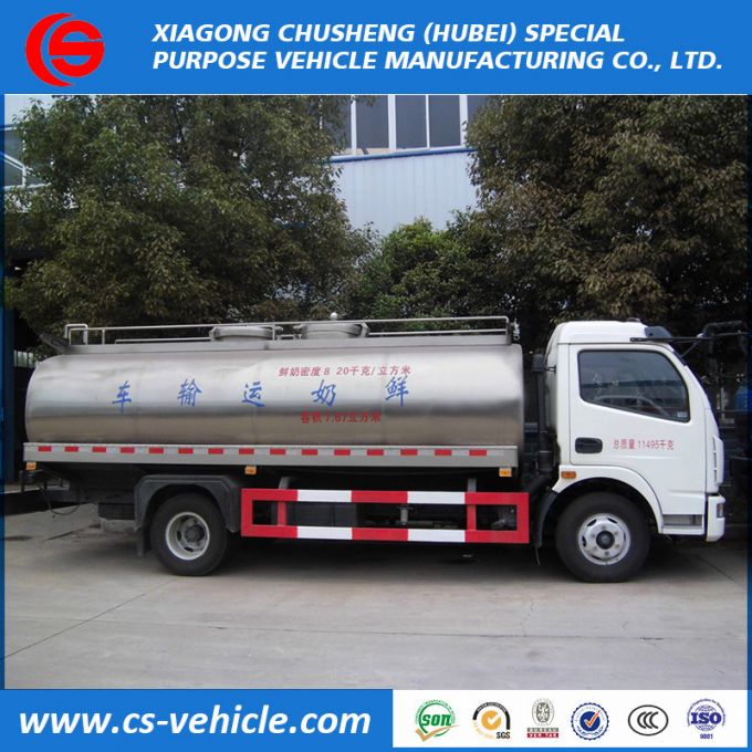 Dongfeng Small Fresh Milk Tank Truck 5m3 Milk Transporter Truck 
