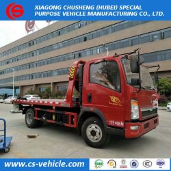HOWO 4X2 Small 3tons Road Recovery Truck 4t Flatbed Tow Truck 5tons Price