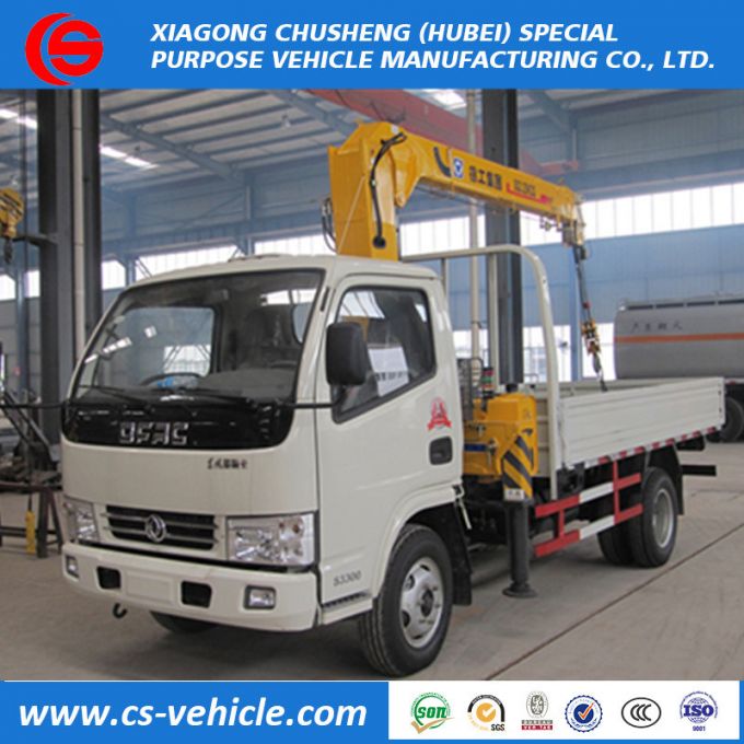 Dongfeng 4X2 6-8tons Flatbed Truck Mounted Crane Towing Trucks Price 