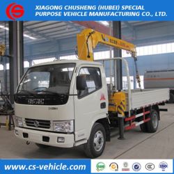 Dongfeng 4X2 6-8tons Flatbed Truck Mounted Crane Towing Trucks Price