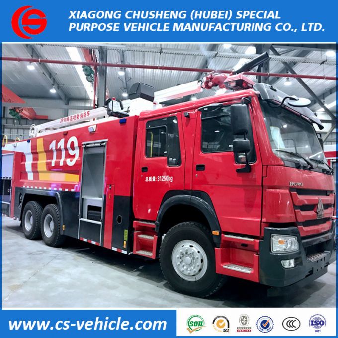 HOWO Brand 6X4 Fire Rescue Truck, Fire Fighting Truck with Water and Foam Tank 