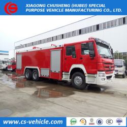 HOWO 10 Wheels Water Foam Fire Truck, 290HP Water Tanker Fire Fighting Trucks for Sale