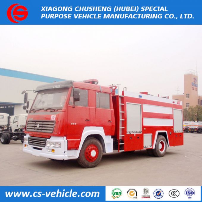 Brand New HOWO 4X2 Emergency Fire Rescue Trucks with Water and Foam Tank for Myanmar 