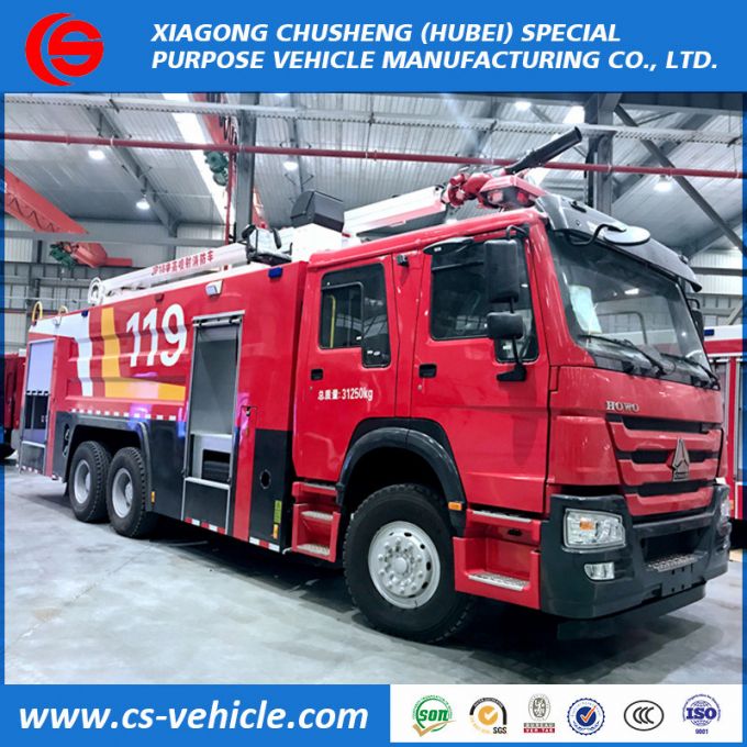 HOWO 6X4 Water Foam Tank Fire Fighting Truck Military Airport Fire Truck Fire Fighting Ladder Truck 