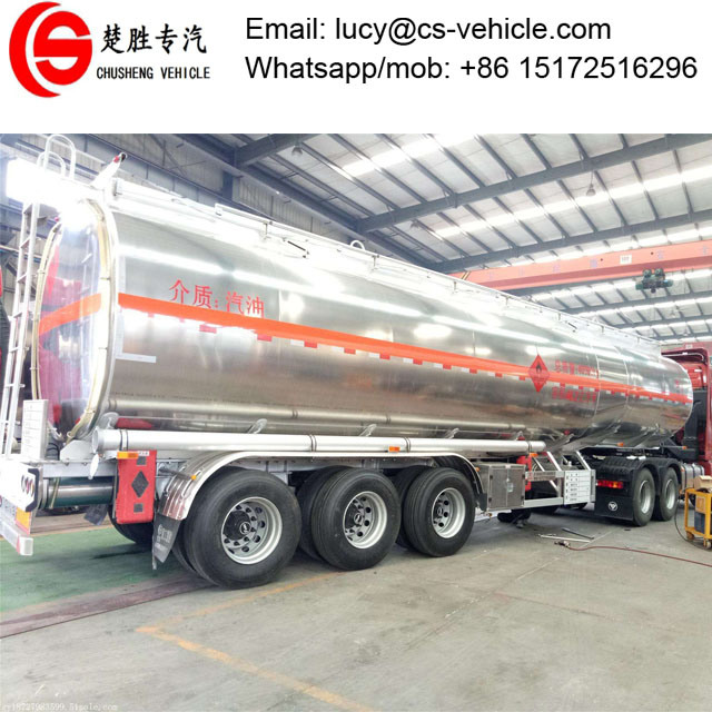 Aluminium Alloy 40000 Liters 3 Axles Fuel Tanker Trailer 