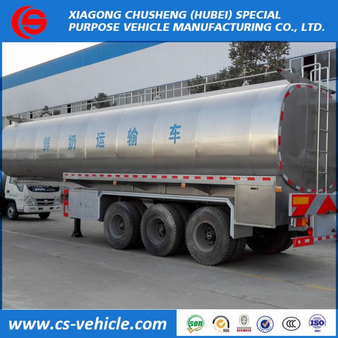 3 Axle 35000L Insulated Milk Transport Tank Semi Trailer 