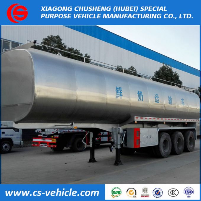 3 Axle 35000L Insulated Milk Transport Tank Trailer 