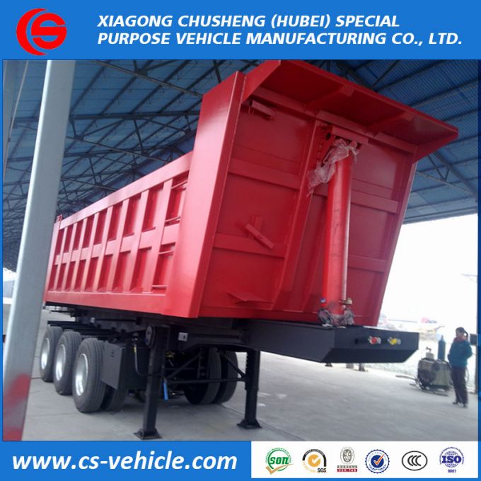 Tri-Axle 40 Tons Self Tipping Dump Semi Trailer Rear Tipper Trailer 