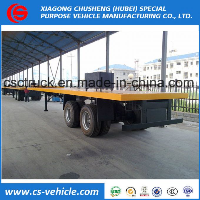 40FT Container 2 Axle Flat Bed Semi Trailer 