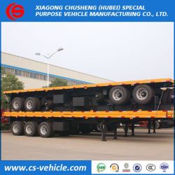 3 Axle 45FT/40FT Container Loading Flatbed Trailer Flatbed Semi Trailer for Sale