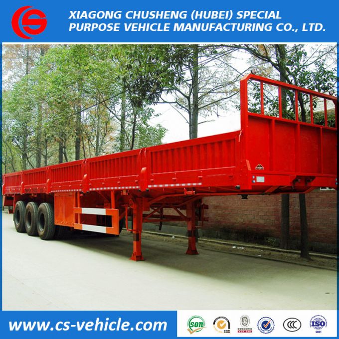 40FT 3 Axle Container 45tons Drop Side Semi Trailer Images 1