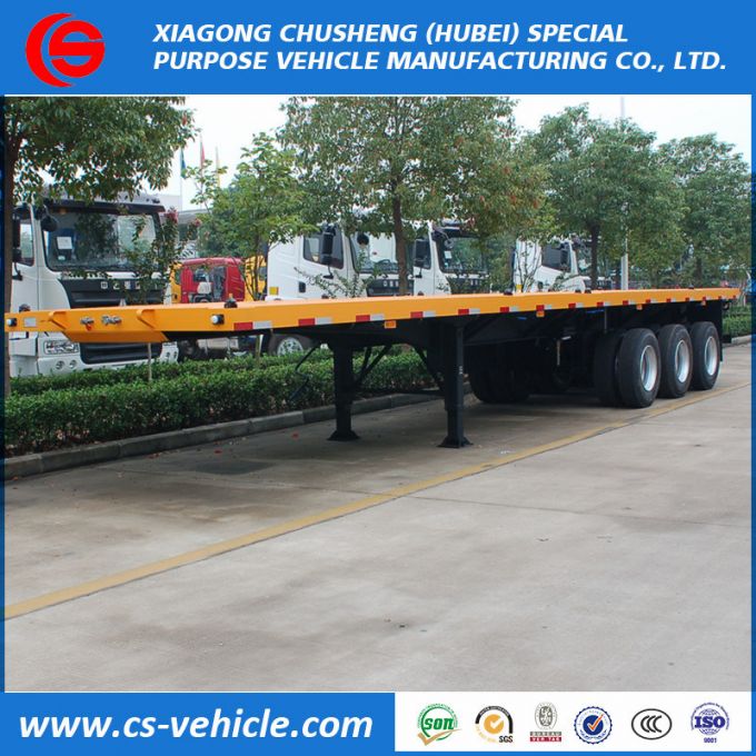3 Axle 45FT/40FT Container Loading Flatbed Trailer Images 1