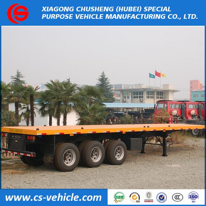 3 Axle 40FT Container Semitrailer 45t Flatbed Trailer for Sale 