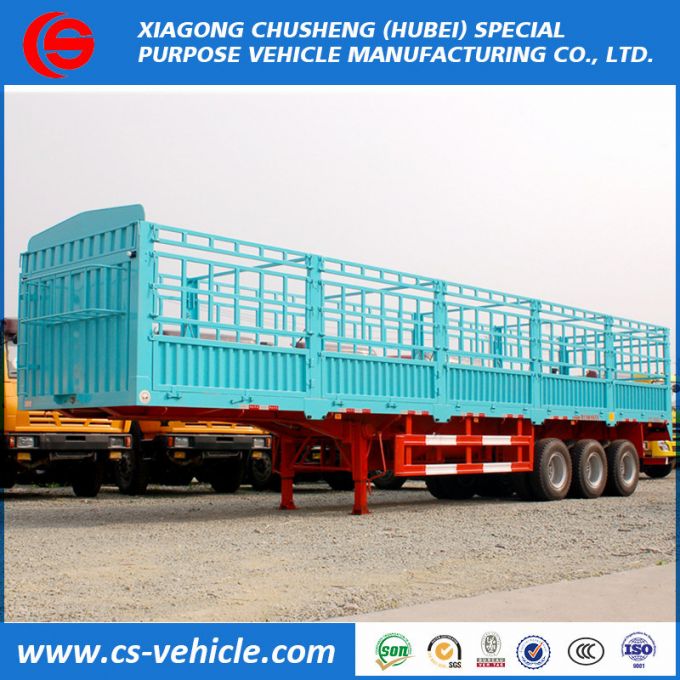40FT Container Loading 3 Axle Drop Side Trailer 45tons Storehouse Semi Trailer 