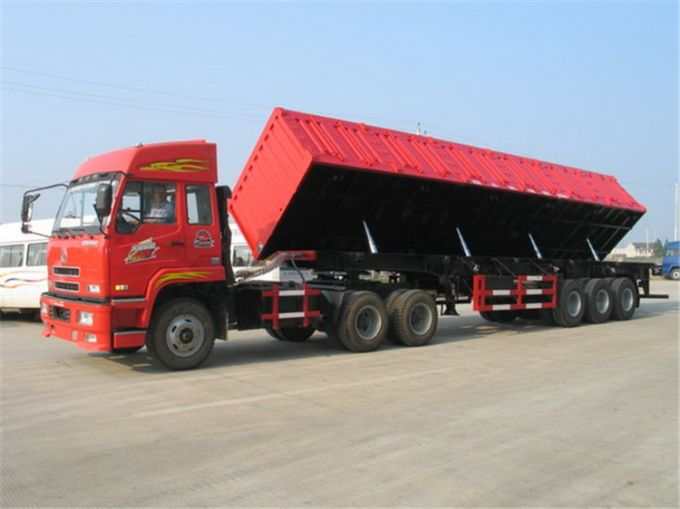 60 Ton Tri-Axles Side Dumper Semitrailer / Side Dump Semitrailer Images 1