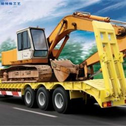 Construction Machinery 3 Axle 60 Ton Low Bed Semitrailer for Sale