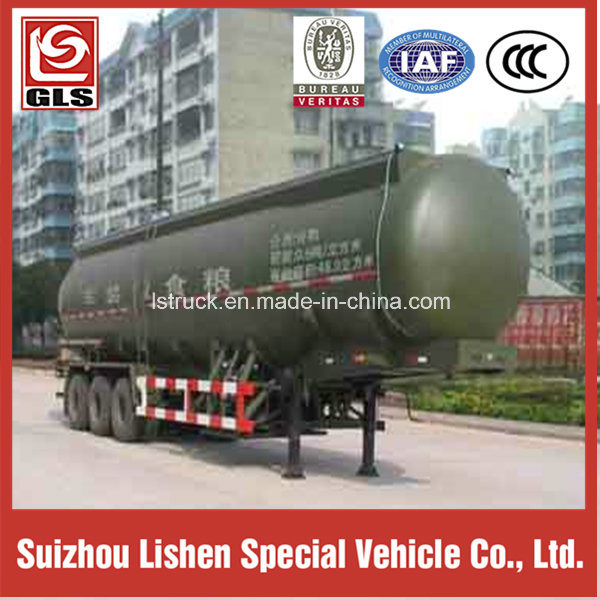 Tri-Axle 49cbm Bulk Powder Tank Semi Trailer for Grain Transportation 