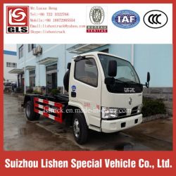 Small Hook Arm Dongfeng Garbage Truck 125HP 4 Cbm Roll Rubbish Vehicle