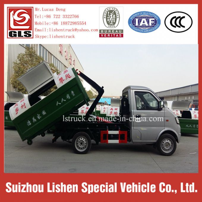 2 Ton 4*2 Swing Arm Rubbish Collecting Trucks 3 Cbm Small Garbage Truck 