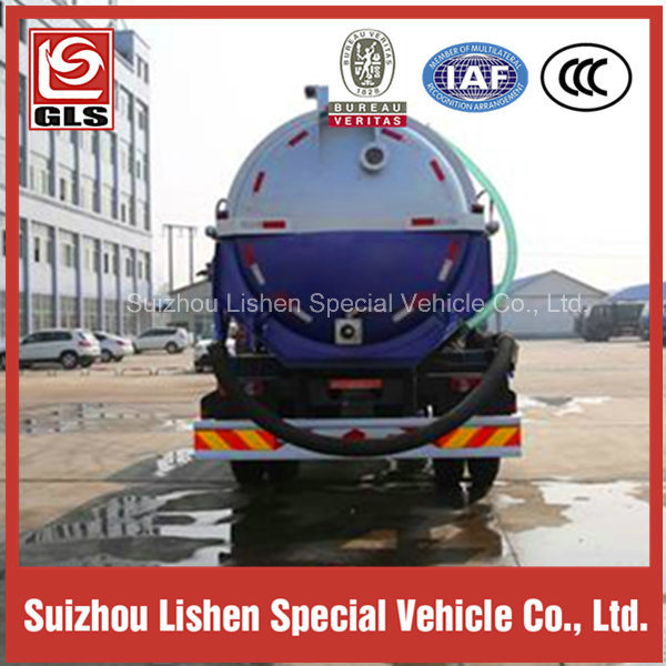 6000L Stainless Steel Sewage Suction Tanker Truck 