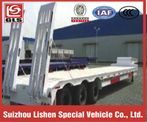GLS 3 Axles Lowbed Semi Trailer with Terminal Tractor 