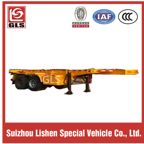 GLS Low Price Flatbed Semi Trailer with 8 Wheels 