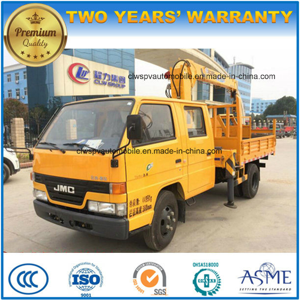 4*2 Jmc 3 Tons Crew Cab Truck Mounted with Crane 