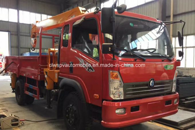 Small Sinotrk 4*2 Truck Mounted with Straight Arm Crane 5t Truck 