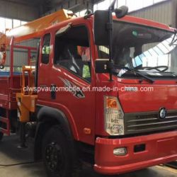 Small Sinotrk 4*2 Truck Mounted with Straight Arm Crane 5t Truck